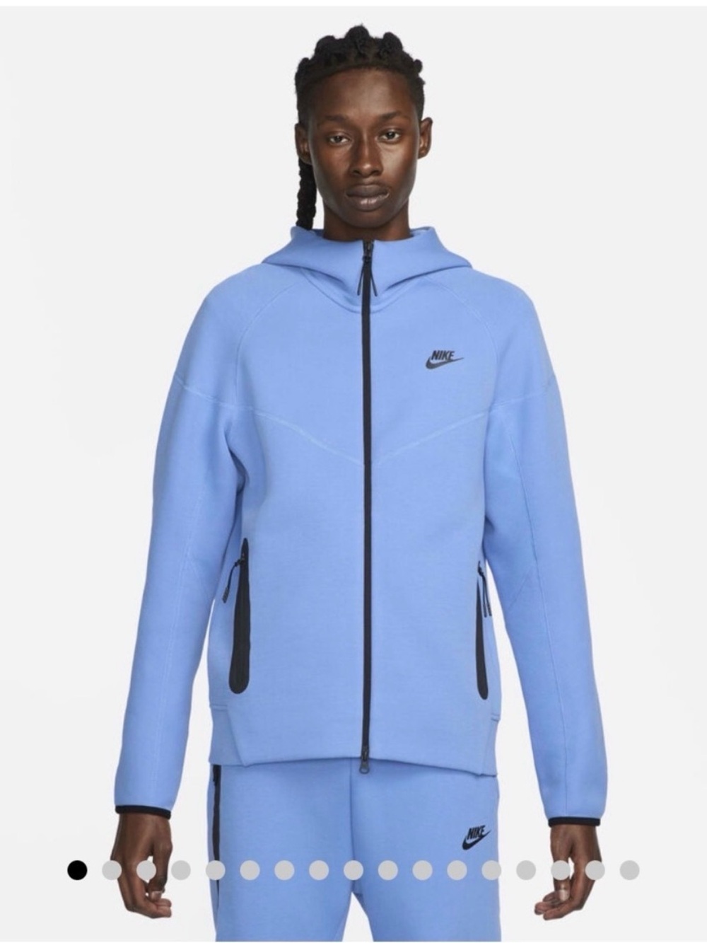 Nike Tech Fleece Windrunner Hoodie Polar Blue Black S Tall